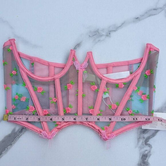 NWT  Victoria's Secret / Love & Lemons "Garden Party Corset" Cupless Bra. Small - Picture 7 of 9